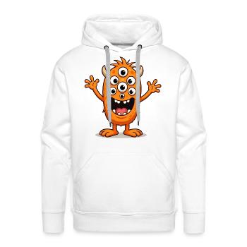 Orange Monster with Many Eyes - Men's Premium Hoodie - white - Front - Liam (192cm)