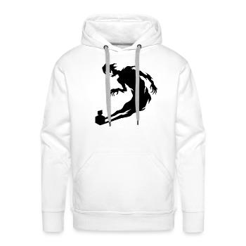Cone Silhouette with Leaning Figure - Men's Premium Hoodie - white - Front - Liam (192cm)