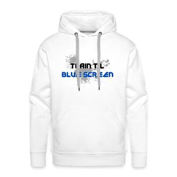 Blue Screen Glitch Splash - Men's Premium Hoodie - white - Front - Liam (192cm)