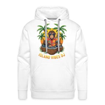 Island Vibes DJ Monkey - Men's Premium Hoodie - white - Front - Liam (192cm)