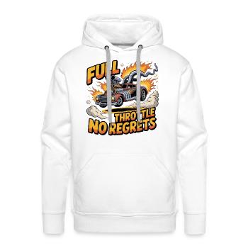 Full Throttle No Regrets Tee - Men's Premium Hoodie - white - Front - Liam (192cm)