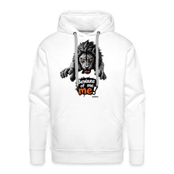 Beware of Me Lion  - Men's Premium Hoodie - white - Front - Liam (192cm)