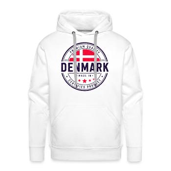 Made in Denmark - Certified Danish Product - Men's Premium Hoodie - white - Front - Liam (192cm)