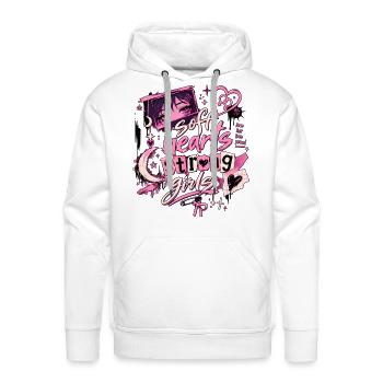 Soft Hearts Strong Girls Lesbian Anime Aesthetic - Men's Premium Hoodie - white - Front - Liam (192cm)