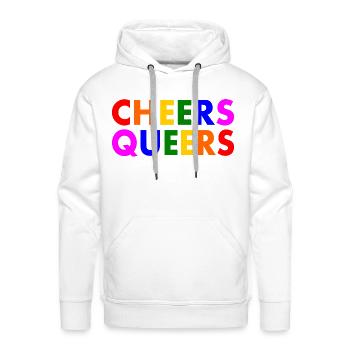 Cheers queers - Men's Premium Hoodie - white - Front - Liam (192cm)