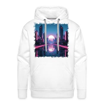futuristic city - Men's Premium Hoodie - white - Front - Liam (192cm)