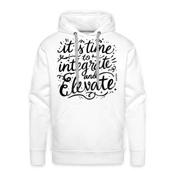 Integrate and Elevate - Men's Premium Hoodie - white - Front - Liam (192cm)