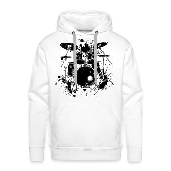 Trap Set - Men's Premium Hoodie - white - Front - Liam (192cm)