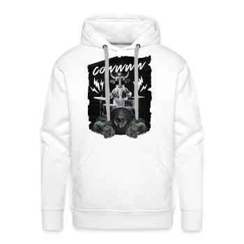 Cow Drum Skull Roses Rock - Men's Premium Hoodie - white - Front - Liam (192cm)