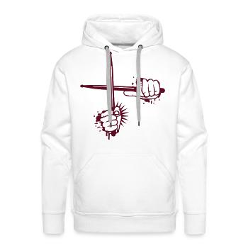 two crossed drumsticks - Men's Premium Hoodie - white - Front - Liam (192cm)