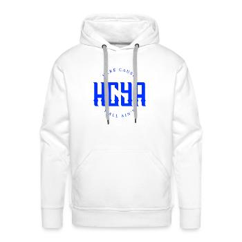 HCYA WC BLUE - Men's Premium Hoodie - white - Front - Liam (192cm)