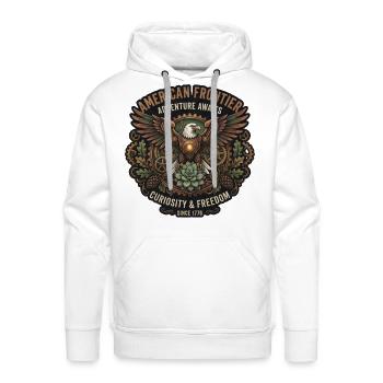 American Frontier Eagle T-Shirt | Steampunk Vintag - Men's Premium Hoodie - white - Front - Liam (192cm)
