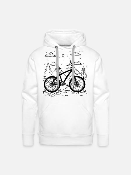Mountain Biking Comic Style - Men's Premium Hoodie - white