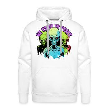 We Come In Peace - Men's Premium Hoodie - white - Front - Liam (192cm)