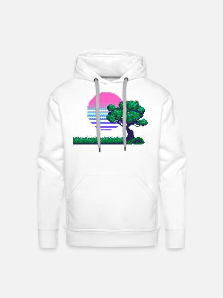 Pixel Serenity - Men's Premium Hoodie - white