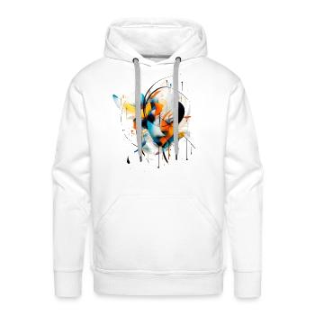 Abstract - Men's Premium Hoodie - white - Front - Liam (192cm)