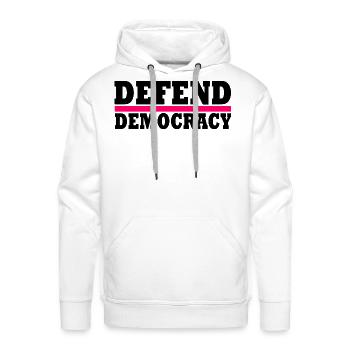 defend democracy - Men's Premium Hoodie - white - Front - Liam (192cm)