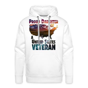 Proud Daughter of a United States Veteran - Men's Premium Hoodie - white - Front - Liam (192cm)