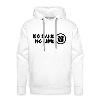 NO SAKE NO LIFE - Men's Premium Hoodie - white - Front - Liam (192cm)