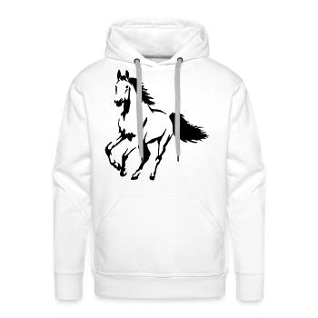 stallion mare foal - Men's Premium Hoodie - white - Front - Liam (192cm)
