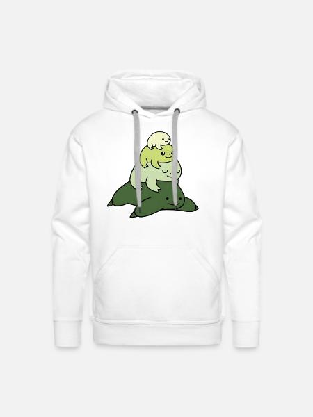 Pastel Stack Frog - Men's Premium Hoodie - white