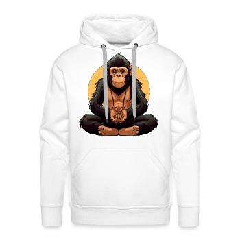 Monkey Yogi - Men's Premium Hoodie - white - Front - Liam (192cm)