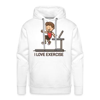 I Love Exercise - Men's Premium Hoodie - white - Front - Liam (192cm)