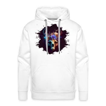 Bohoskull Flowerpunk Abstraction lyrique - Molleton à capuche Premium pour homme - blanc - Devant - Liam (192cm)