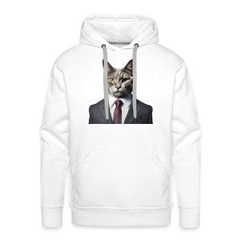 Cat in a suit - Men's Premium Hoodie - white - Front - Liam (192cm)