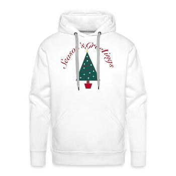 Seasons greetings Christmas tree - Men's Premium Hoodie - white - Front - Liam (192cm)