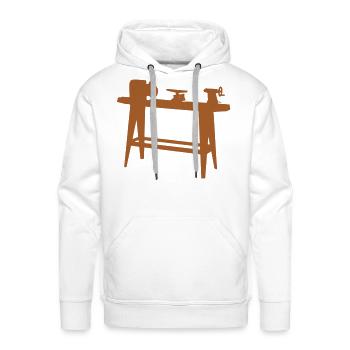 Turning Lathe - Men's Premium Hoodie - white - Front - Liam (192cm)