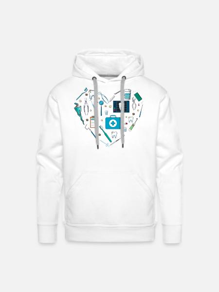 Musician Musical Instrument Heart Tool - Men's Premium Hoodie - white