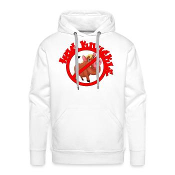 NO HOG KNUCKLE - Men's Premium Hoodie - white - Front - Liam (192cm)