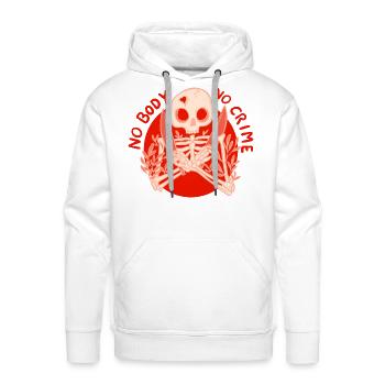 No Body No Crime - Men's Premium Hoodie - white - Front - Liam (192cm)