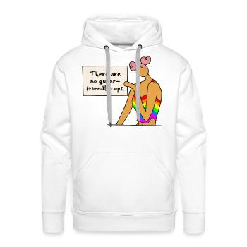 There Are No Queer Friendly Cops Stonewall Pride - Men's Premium Hoodie - white - Front - Liam (192cm)