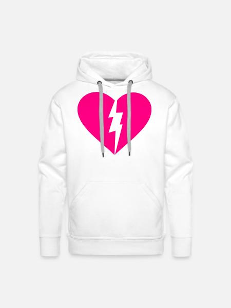 Broken Heart - Men's Premium Hoodie - white