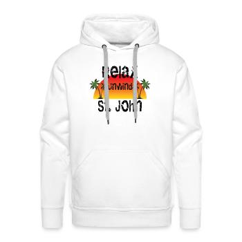 Relax,Unwind, St. John - Men's Premium Hoodie - white - Front - Liam (192cm)