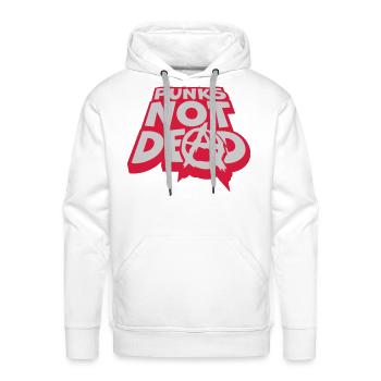 punks not dead quote - Men's Premium Hoodie - white - Front - Liam (192cm)