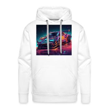 Futuristic Race Car - Men's Premium Hoodie - white - Front - Liam (192cm)