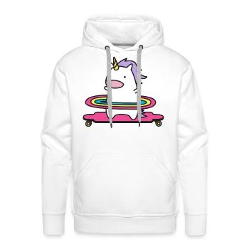 Unicorn Longboard - Men's Premium Hoodie - white - Front - Liam (192cm)