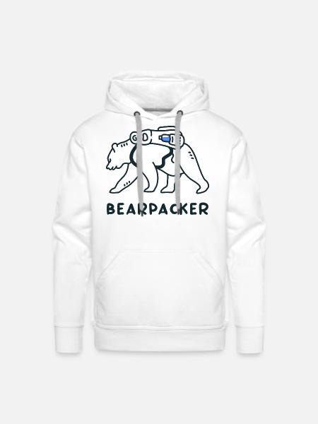 Bear Backpacker Adventure - Men's Premium Hoodie - white