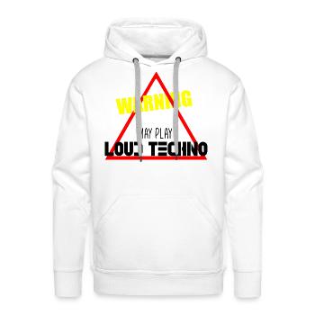 May play loud techno - Men's Premium Hoodie - white - Front - Liam (192cm)