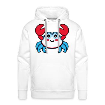 Red, White, and Blue Happy Crab - Men's Premium Hoodie - white - Front - Liam (192cm)