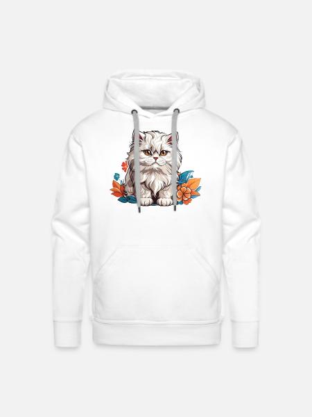 Persian Cat - Men's Premium Hoodie - white