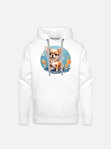 Lovely Chihuahua Dog - Men's Premium Hoodie - white