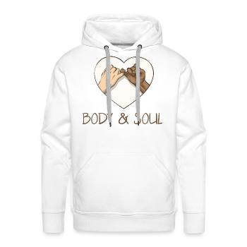 Body and Soul - Men's Premium Hoodie - white - Front - Liam (192cm)