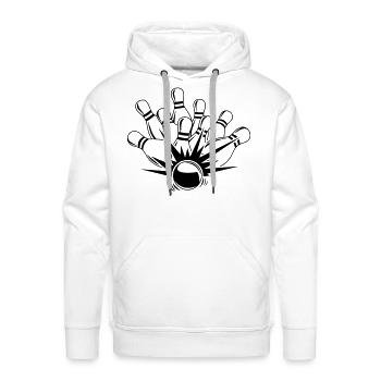 bowling strike - Men's Premium Hoodie - white - Front - Liam (192cm)