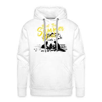 Beat the summer heat! | Summer - Men's Premium Hoodie - white - Front - Liam (192cm)