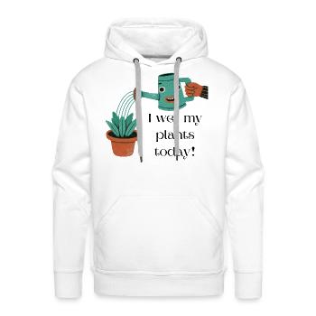Wet my plants! - Men's Premium Hoodie - white - Front - Liam (192cm)