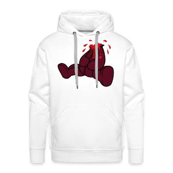 dripping splatter blood disgusting head torn behea - Men's Premium Hoodie - white - Front - Liam (192cm)